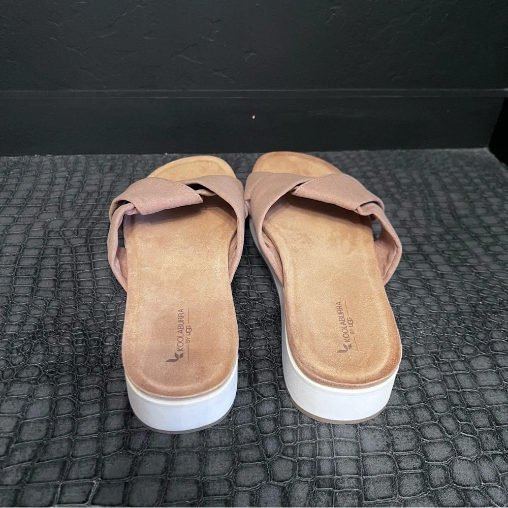 Koolaburra By UGG Womens Size 9 Color Beige/ White Platform Slide San-dals